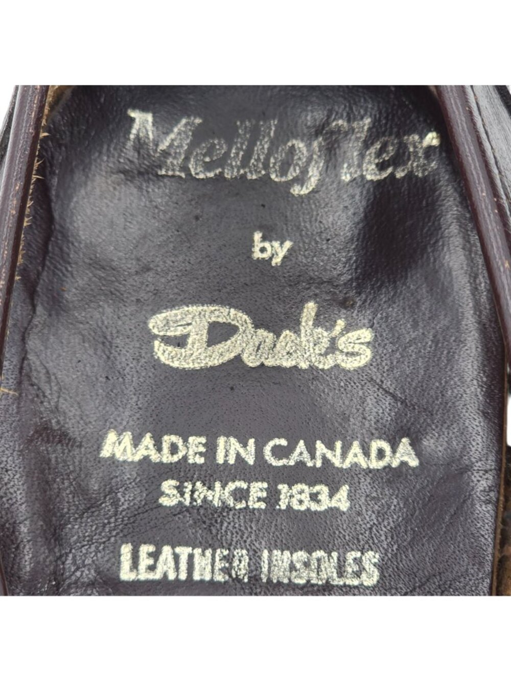 Vintage Melloflex Dacks Mens 9.5 Brown Leather Canada Dress Shoes Bit Loafers - Picture 9 of 10